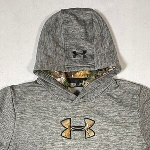 Under Armour Men's XL Camo Hoodie Loose Fit Gray Logo‎ Pullover